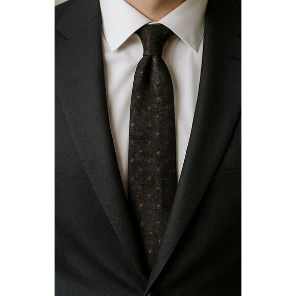 Doppelgänger Roma Tie Black Paisley Bamboo Blend – Classic Italian Design - Picture 1 of 10